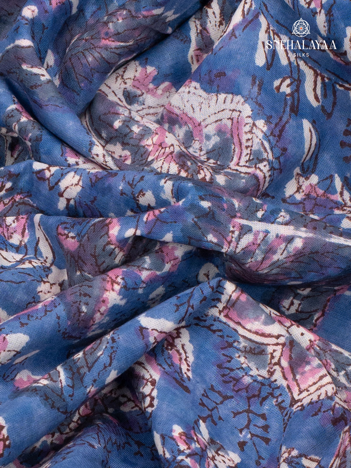 Blue Jaipur Cotton Saree